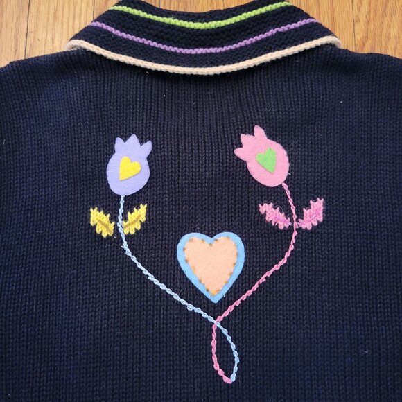 Storybook Knits Cardigan Embroidered Folk Lore Garden Full Zip‎ M - Picture 5 of 9